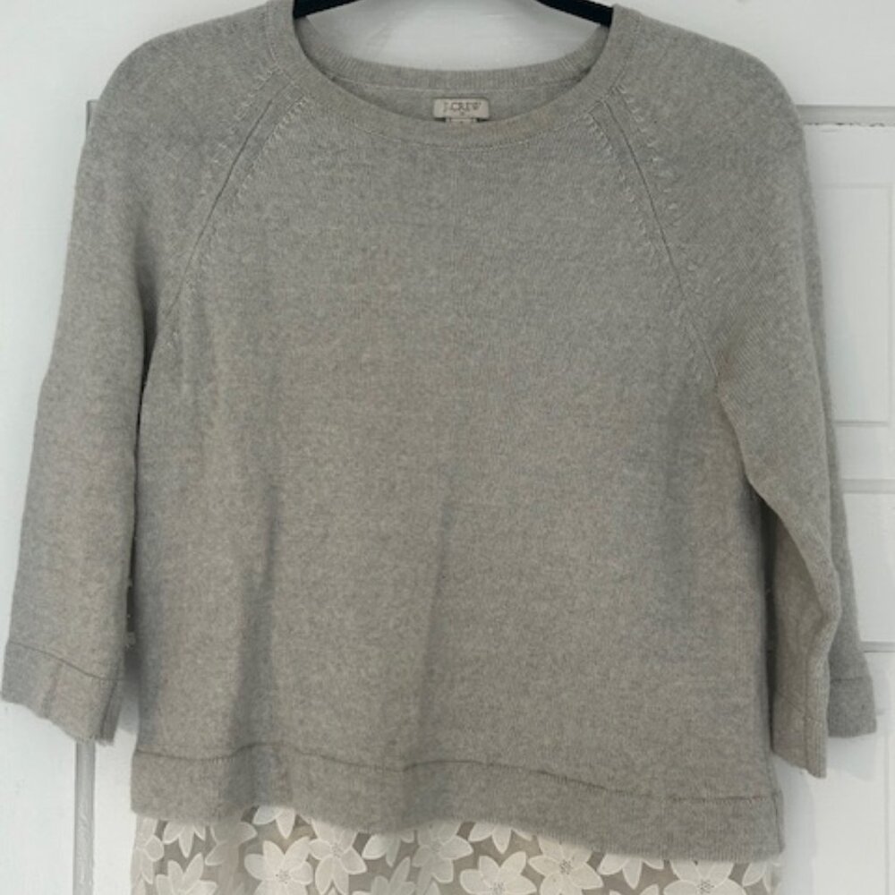 J Crew Sweater with Lace Detail